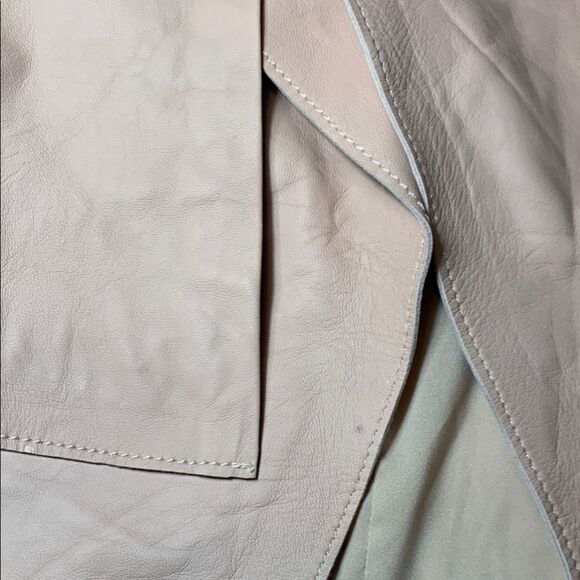 Women's Blush Pink Crop Leather Jacket by Halogen Size Medium - Picture 8 of 14